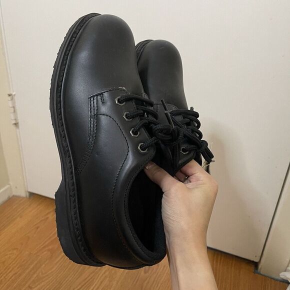 NEW! Shoes For Crews Men's Oxford Shoes Steel Toe Slip Resistant Black US 8 - Picture 3 of 8